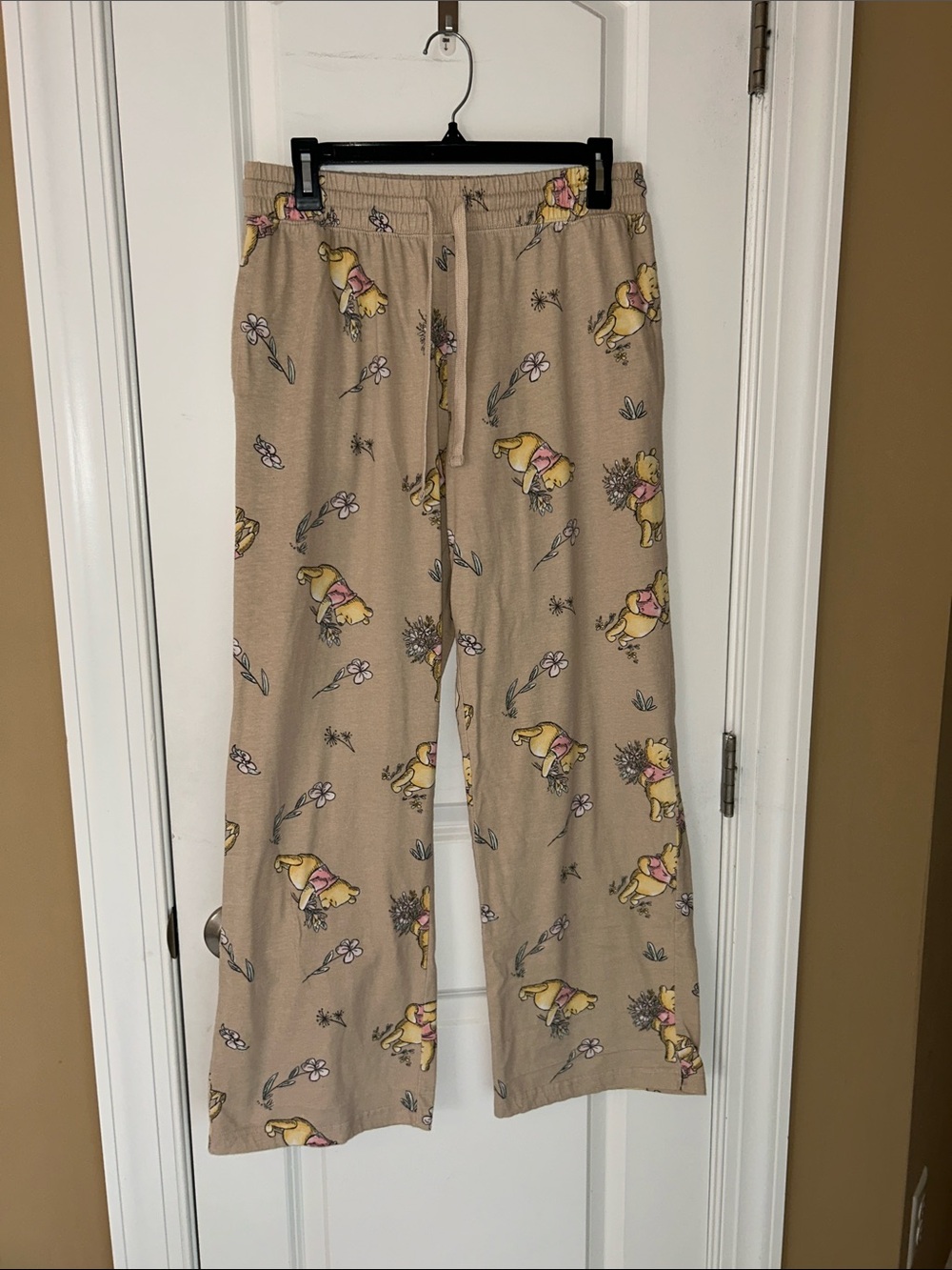 Beige Winnie the Pooh Wide Leg Lounge Pants
